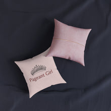 Load image into Gallery viewer, Pageant Girl Square Pillow - Pink Back