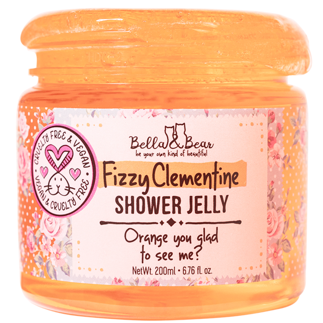 Bella & Bear Fizzy Clementine Shower & Bath Jelly For Adults & Teens 6.7oz