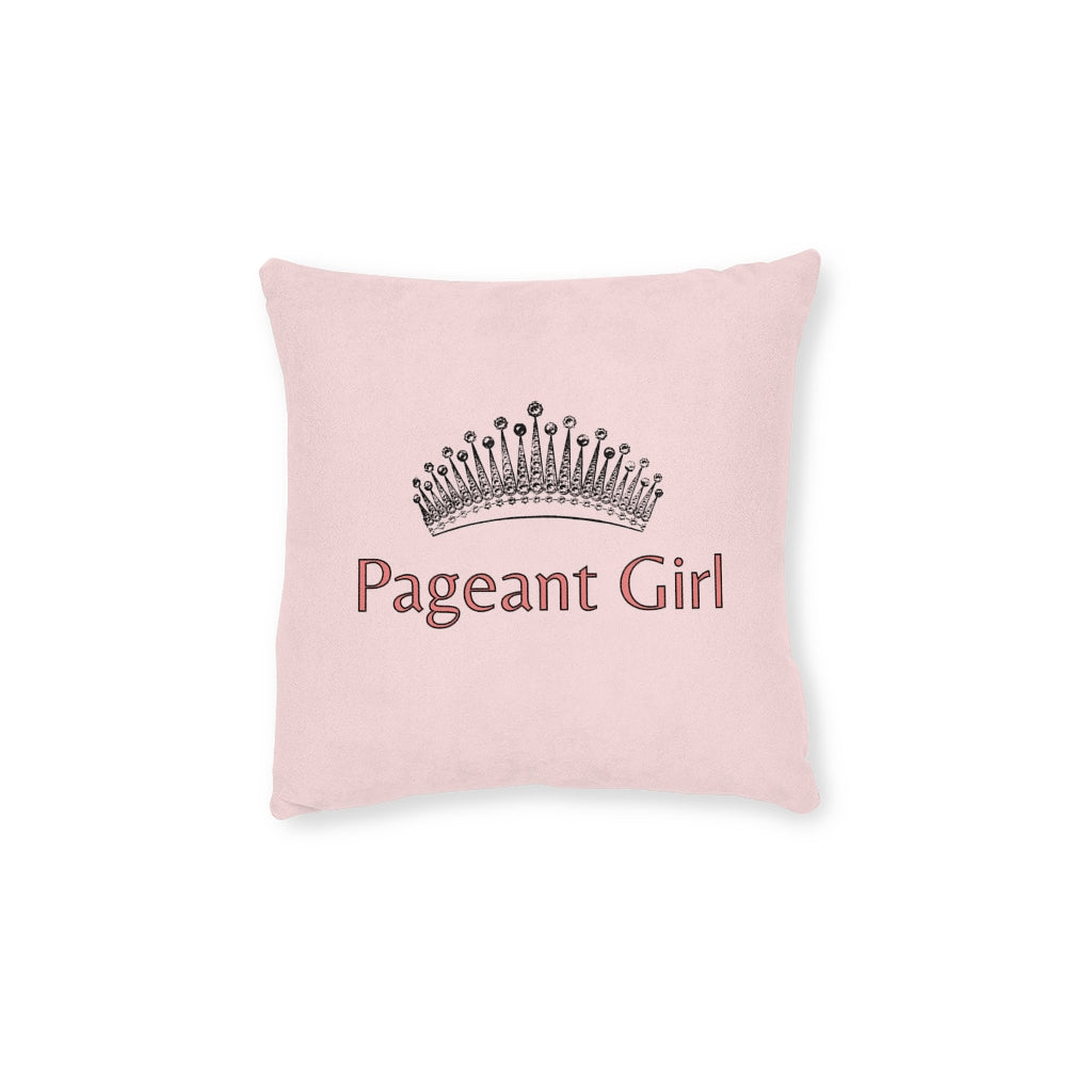 Pageant Girl Square Pillow - Pink Back